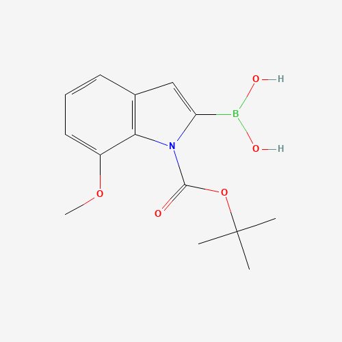 [1-(tert-butoxycarbonyl)-7-methoxy-1H-indol-2-yl]boronic acid (CAS: 913835-81-1) - Chemical Structure and Molecular Formula 