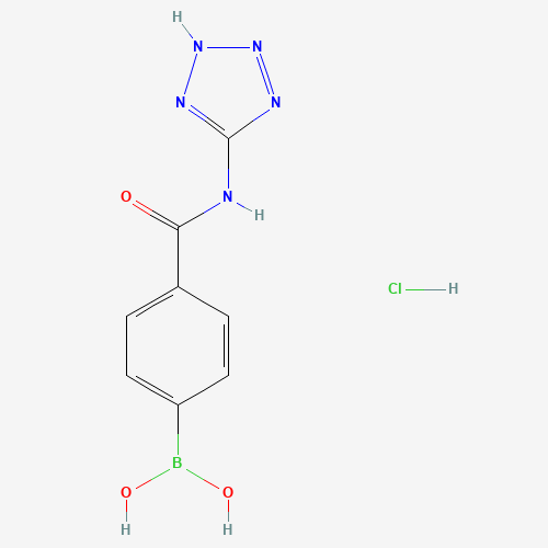 [4-(1H-Tetrazol-5-ylcarbamoyl)phenyl]boronic acid hydrochloride (1:1) (CAS: 850568-31-9) - Chemical Structure and Molecular Formula 