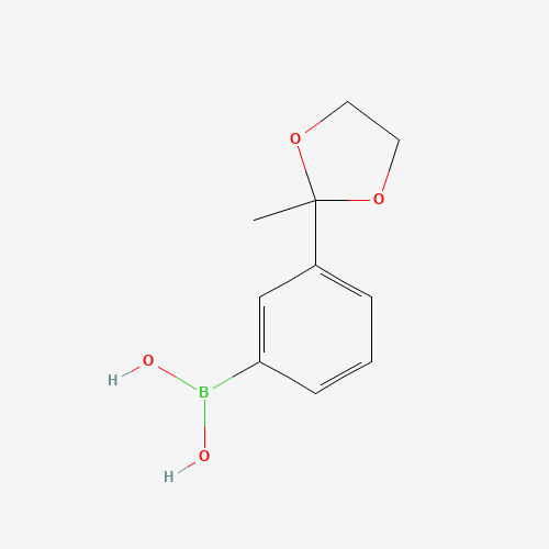 [3-(2-Methyl-1,3-dioxolan-2-yl)phenyl]boronic acid (CAS: 850568-50-2) - Chemical Structure and Molecular Formula 