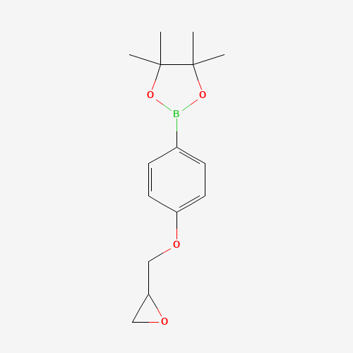 4,4,5,5-Tetramethyl-2-[4-(2-oxiranylmethoxy)phenyl]-1,3,2-dioxaborolane (CAS: 664991-83-7) - Chemical Structure and Molecular Formula 