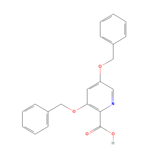 3,5-Bis(benzyloxy)-2-pyridinecarboxylic acid (CAS: 1000025-93-3) - Chemical Structure and Molecular Formula 
