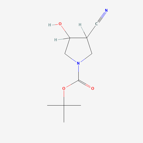 tert-Butyl 3-cyano-4-hydroxypyrrolidine-1-carboxylate (CAS: 197143-33-2) - Chemical Structure and Molecular Formula 