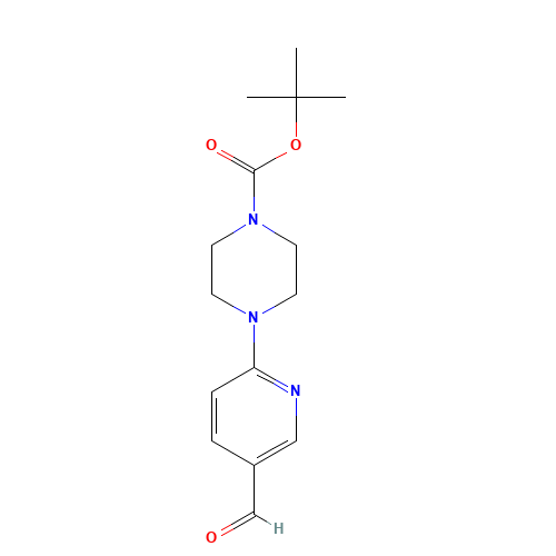 tert-butyl 4-(5-formylpyrid-2-yl)piperazine-1-carboxylate (CAS: 479226-10-3) - Chemical Structure and Molecular Formula 
