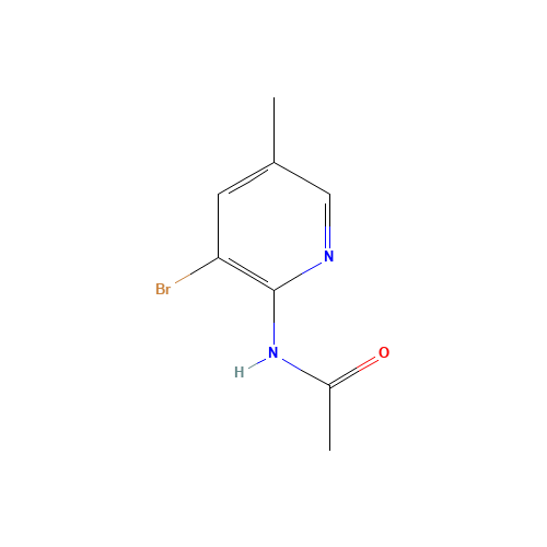 N-(3-Bromo-5-methyl-2-pyridinyl)acetamide (CAS: 142404-83-9) - Chemical Structure and Molecular Formula 