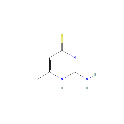 2-amino-6-methylpyrimidine-4-thiol (CAS: 6307-44-4) - Chemical Structure and Molecular Formula 