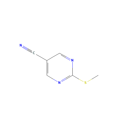 5-pyrimidinecarbonitrile, 2-(methylthio)- (CAS: 38275-43-3) - Chemical Structure and Molecular Formula 