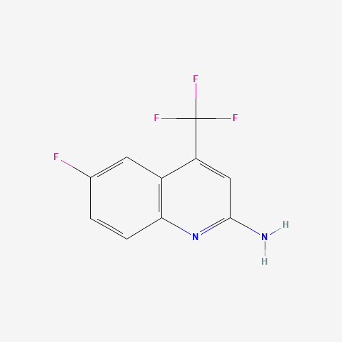 6-Fluoro-4-(trifluoromethyl)-2-quinolinamine (CAS: 1116339-59-3) - Chemical Structure and Molecular Formula 