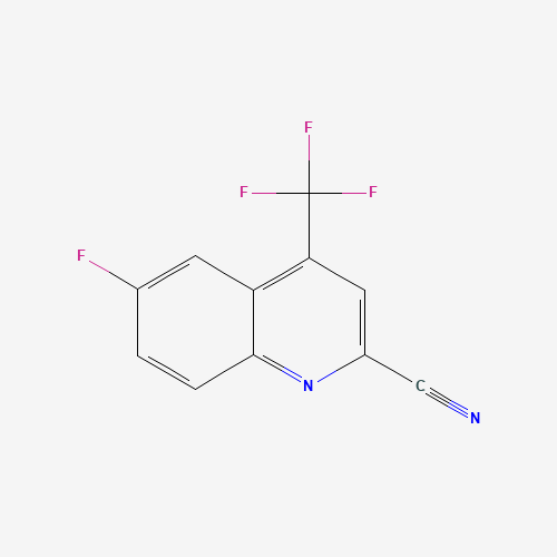 6-Fluoro-4-(trifluoromethyl)-2-quinolinecarbonitrile (CAS: 1116339-60-6) - Chemical Structure and Molecular Formula 