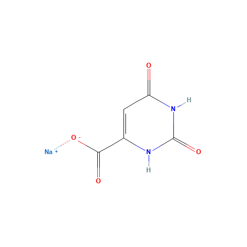 sodium 2,6-dioxo-1,2,3,6-tetrahydro-4-pyrimidinecarboxylate (CAS: 154-85-8) - Chemical Structure and Molecular Formula 
