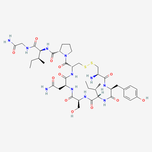 1-{[(4R,7S,10S,16S,19R)-19-Amino-7-(2-amino-2-oxoethyl)-13-[(2S)-2-butanyl]-16-(4-hydroxybenzyl)-10-(hydroxymethyl)-6,9,12,15,18-pentaoxo-1,2-dithia-5,8,11,14,17-pentaazacycloicosan-4-yl]carbonyl}-L-prolyl-L-isoleucylglycinamide (CAS: 550-21-0) - Related Chemical Product