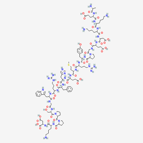 L-Alanyl-L-a-glutamyl-L-lysyl-L-lysyl-L-a-aspartyl-L-a-glutamylglycyl-L-prolyl-L-tyrosyl-L-arginyl-L-methionyl-L-a-glutamyl-L-histidyl-L-phenylalanyl-L-arginyl-L-tryptophylglycyl-L-seryl-L-prolyl-L-prolyl-L-lysyl-L-aspartic acid (CAS: 17908-57-5) - Chemical Structure and Molecular Formula 