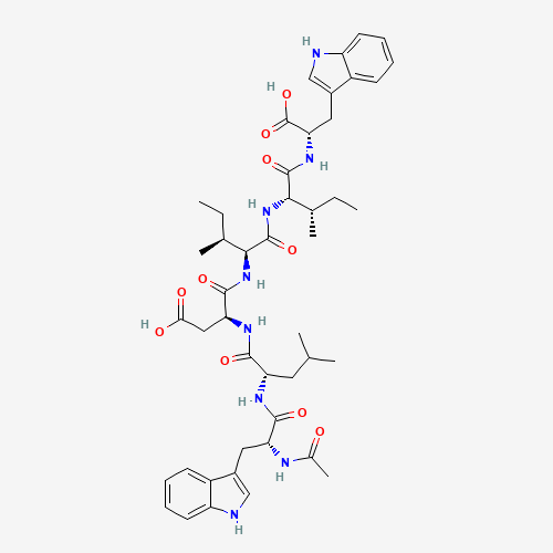 N-Acetyl-D-tryptophyl-L-leucyl-D-a-aspartyl-L-isoleucyl-D-alloisoleucyl-L-tryptophan (CAS: 143037-33-6) - Chemical Structure and Molecular Formula 