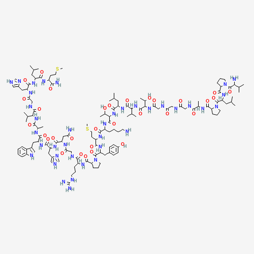 L-Valyl-L-prolyl-L-leucyl-L-prolyl-L-alanylglycylglycylglycyl-L-threonyl-L-valyl-L-leucyl-L-threonyl-L-lysyl-L-methionyl-L-tyrosyl-L-prolyl-L-arginylglycyl-L-asparaginyl-L-histidyl-L-tryptophyl-L-alanyl-L-valylglycyl-L-histidyl-L-leucyl-L-methioninamide (CAS: 93755-85-2) - Related Chemical Product