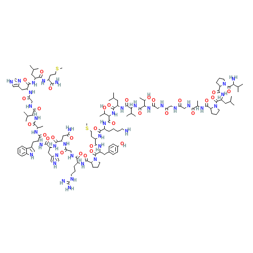 L-Valyl-L-prolyl-L-leucyl-L-prolyl-L-alanylglycylglycylglycyl-L-threonyl-L-valyl-L-leucyl-L-threonyl-L-lysyl-L-methionyl-L-tyrosyl-L-prolyl-L-arginylglycyl-L-asparaginyl-L-histidyl-L-tryptophyl-L-alanyl-L-valylglycyl-L-histidyl-L-leucyl-L-methioninamide (CAS: 93755-85-2) - Related Chemical Product