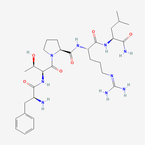 L-Phenylalanyl-L-threonyl-L-prolyl-N<sup>5</sup>-(diaminomethylene)-L-ornithyl-L-leucinamide chemical structure L-Phenylalanyl-L-threonyl-L-prolyl-N<sup>5</sup>-(diaminomethylene)-L-ornithyl-L-leucinamide (CAS: 104191-78-8) - Chemical Structure and Molecular Formula