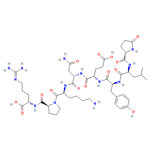 5-Oxo-L-prolyl-L-leucyl-L-tyrosyl-L-a-glutamyl-L-asparaginyl-L-lysyl-L-prolyl-N<sup>5</sup>-(diaminomethylene)-L-ornithine (CAS: 80887-44-1) - Related Chemical Product