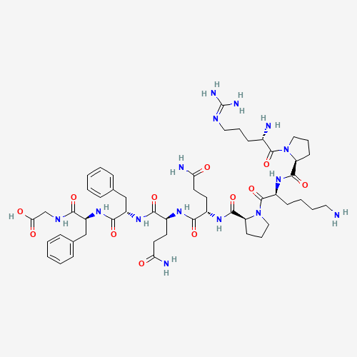 N<sup>5</sup>-(Diaminomethylene)-L-ornithyl-L-prolyl-L-lysyl-L-prolyl-L-glutaminyl-L-glutaminyl-L-phenylalanyl-L-phenylalanylglycine (CAS: 57468-17-4) - Chemical Structure and Molecular Formula 