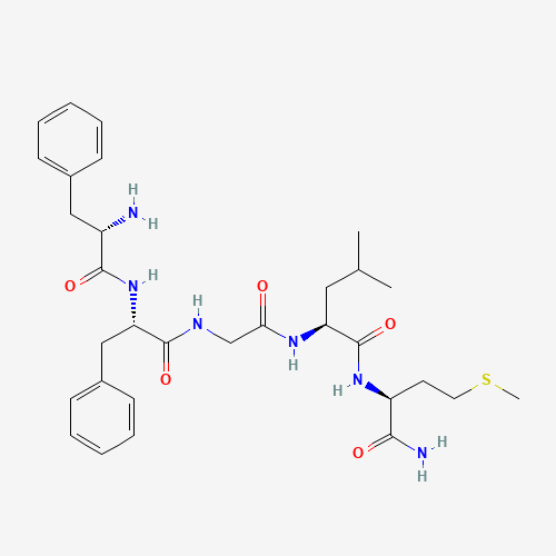 L-Phenylalanyl-L-phenylalanylglycyl-L-leucyl-L-methioninamide (CAS: 51165-05-0) - Chemical Structure and Molecular Formula 