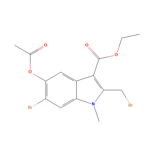 Ethyl 5-acetoxy-6-bromo-2-(bromomethyl)-1-methyl-1H-indole-3-carboxylate (CAS: 110543-98-1) - Related Chemical Product