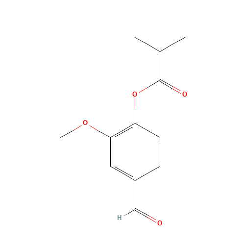 4-formyl-2-methoxyphenyl 2-methylpropanoate (CAS: 20665-85-4) - Chemical Structure and Molecular Formula 