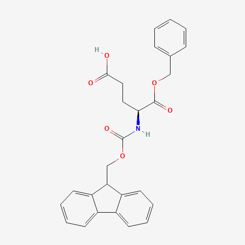 (4S)-5-(Benzyloxy)-4-{[(9H-fluoren-9-ylmethoxy)carbonyl]amino}-5-oxopentanoic acid (non-preferred name) (CAS: 122350-52-1) - Chemical Structure and Molecular Formula 