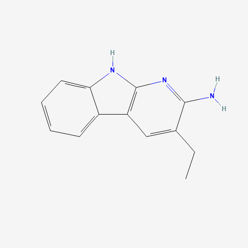 3-Ethyl-9H-pyrido[2,3-b]indol-2-amine (CAS: 79801-89-1) - Chemical Structure and Molecular Formula 