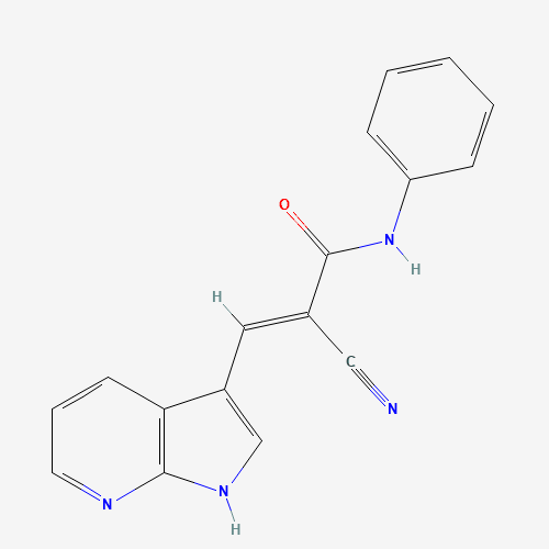 2-Cyan-N-phenyl-3-(1H-pyrrolo[2,3-b]pyridin-3-yl)acrylamid (CAS: 157561-97-2) - Chemical Structure and Molecular Formula 