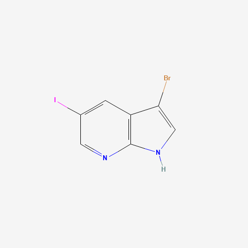 3-Bromo-5-iodo-1H-pyrrolo[2,3-b]pyridine (CAS: 900514-06-9) - Chemical Structure and Molecular Formula 
