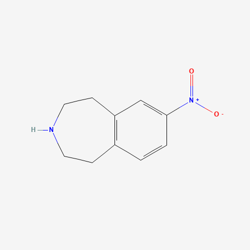 7-Nitro-2,3,4,5-tetrahydro-1H-3-benzazepine (CAS: 34583-83-0) - Chemical Structure and Molecular Formula 