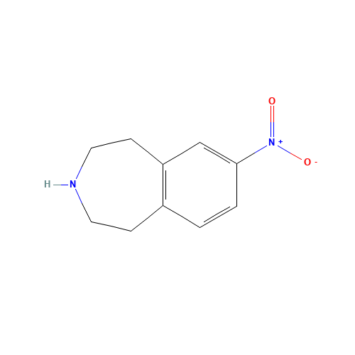 7-Nitro-2,3,4,5-tetrahydro-1H-3-benzazepine (CAS: 34583-83-0) - Chemical Structure and Molecular Formula 