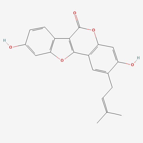 6-(3-Methylbut-2-enyl)coumestrol (CAS: 18642-23-4) - Chemical Structure and Molecular Formula 