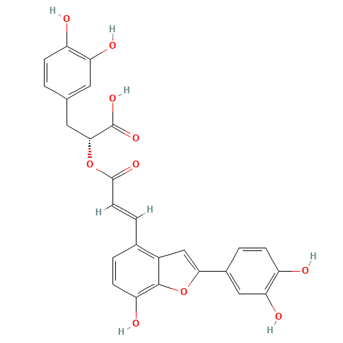 (2R)-3-(3,4-Dihydroxyphenyl)-2-({(2E)-3-[2-(3,4-dihydroxyphenyl)-7-hydroxy-1-benzofuran-4-yl]prop-2-enoyl}oxy)propanoic acid (CAS: 115841-09-3) - Related Chemical Product