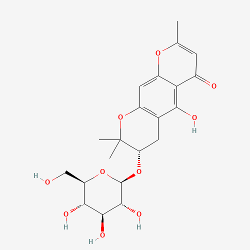 (3S)-5-Hydroxy-2,2,8-trimethyl-6-oxo-3,4-dihydro-2H,6H-pyrano[3,2-g]chromen-3-yl b-D-glucopyranoside (CAS: 80681-44-3) - Related Chemical Product