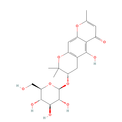 (3S)-5-Hydroxy-2,2,8-trimethyl-6-oxo-3,4-dihydro-2H,6H-pyrano[3,2-g]chromen-3-yl b-D-glucopyranoside (CAS: 80681-44-3) - Related Chemical Product