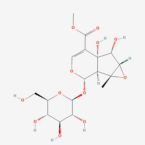 Methyl (1aR,1bS,2S,5aR,6R,6aS)-2-(b-D-glucopyranosyloxy)-5a,6-dihydroxy-1a-methyl-1a,1b,2,5a,6,6a-hexahydrooxireno[4,5]cyclopenta[1,2-c]pyran-5-carboxylate (CAS: 117479-87-5) - Related Chemical Product
