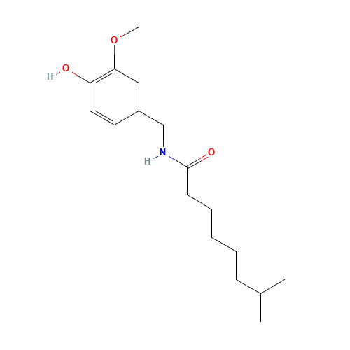 N-(4-Hydroxy-3-methoxybenzyl)-7-methyloctanamid (CAS: 28789-35-7) - Chemical Structure and Molecular Formula 