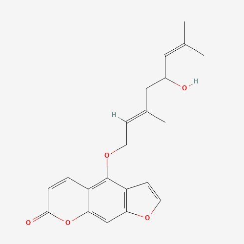 4-{[(2E)-5-hydroxy-3,7-dimethylocta-2,6-dien-1-yl]oxy}-7H-furo[3,2-g]chromen-7-one (CAS: 88206-46-6) - Chemical Structure and Molecular Formula 