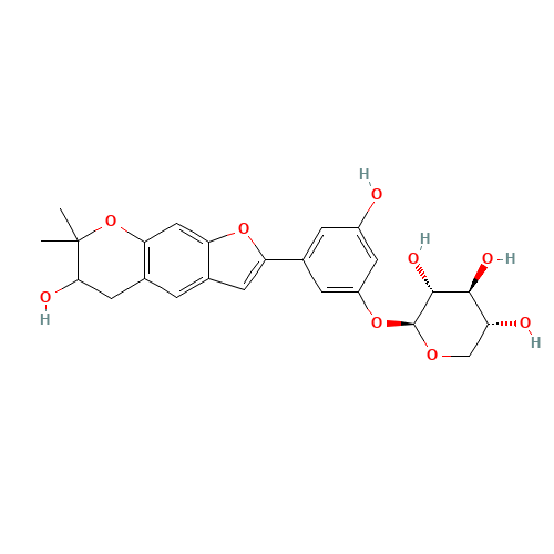 3-Hydroxy-5-(6-hydroxy-7,7-dimethyl-6,7-dihydro-5H-furo[3,2-g]chromen-2-yl)phenyl b-D-xylopyranoside (CAS: 102841-43-0) - Related Chemical Product