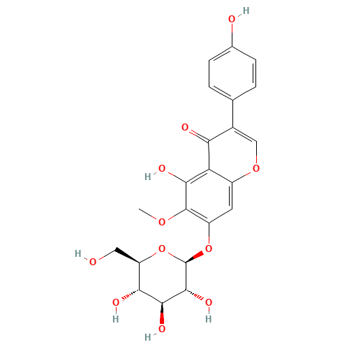 5-Hydroxy-3-(4-hydroxyphenyl)-6-methoxy-4-oxo-4H-chromen-7-yl b-D-glucopyranoside (CAS: 611-40-5) - Related Chemical Product