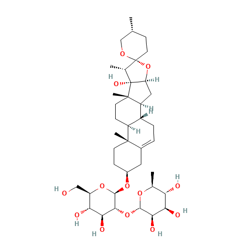 (3b,25R)-17-Hydroxyspirost-5-en-3-yl 2-O-(6-deoxy-a-L-gulopyranosyl)-b-D-glucopyranoside (CAS: 55916-51-3) - Related Chemical Product