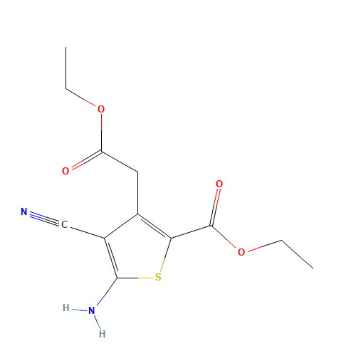 ethyl 5-amino-4-cyano-3-(2-ethoxy-2-oxoethyl)thiophene-2-carboxylate (CAS: 58168-20-0) - Related Chemical Product
