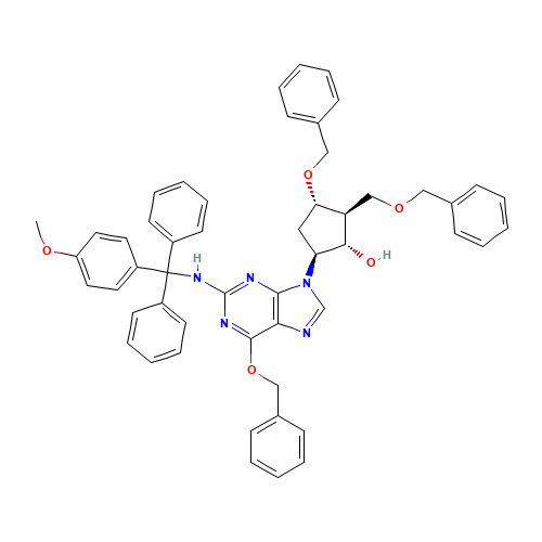 (2R,3S,5S)-3-(Benzyloxy)-5-[6-(benzyloxy)-2-{[(4-methoxyphenyl)(diphenyl)methyl]amino}-9H-purin-9-yl]-2-[(benzyloxy)methyl]cyclopentanol (CAS: 142217-78-5) - Related Chemical Product