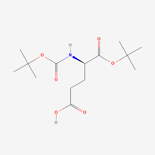(4R)-5-[(2-Methyl-2-propanyl)oxy]-4-({[(2-methyl-2-propanyl)oxy]carbonyl}amino)-5-oxopentanoic acid (non-preferred name) (CAS: 73872-71-6) - Chemical Structure and Molecular Formula 