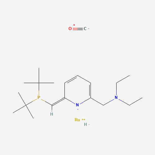 Carbon monooxide - [(2E)-2-{[bis(2-methyl-2-propanyl)phosphino]methylene}-6-[(diethylamino)methyl]-1(2H)-pyridinyl](hydrido)ruthenium (1:1) (CAS: 863971-63-5) - Related Chemical Product