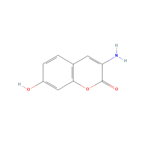 3-Amino-7-hydroxy-2H-chromen-2-one (CAS: 79418-41-0) - Chemical Structure and Molecular Formula 