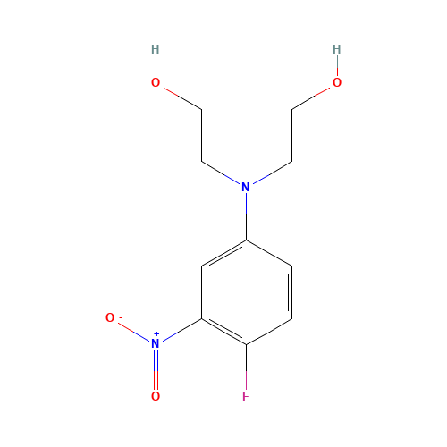 2,2'-[(4-fluoro-3-nitrophenyl)imino]diethanol (CAS: 29705-38-2) - Chemical Structure and Molecular Formula 