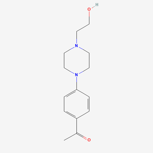 1-{4-[4-(2-Hydroxyethyl)-1-piperazinyl]phenyl}ethanone (CAS: 166438-77-3) - Chemical Structure and Molecular Formula 