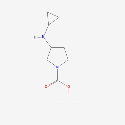 2-Methyl-2-propanyl 3-(cyclopropylamino)-1-pyrrolidinecarboxylate (CAS: 887587-25-9) - Chemical Structure and Molecular Formula 