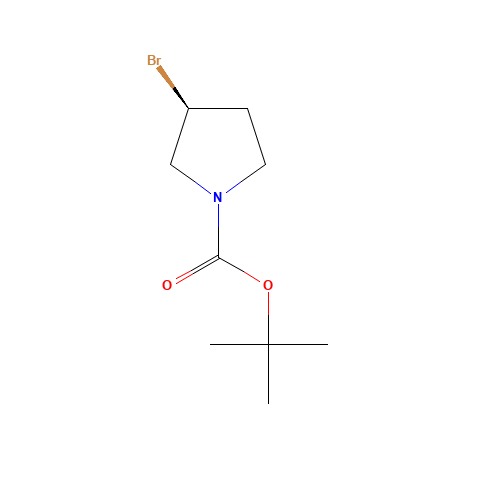 2-Methyl-2-propanyl (3S)-3-bromo-1-pyrrolidinecarboxylate (CAS: 569660-89-5) - Chemical Structure and Molecular Formula 
