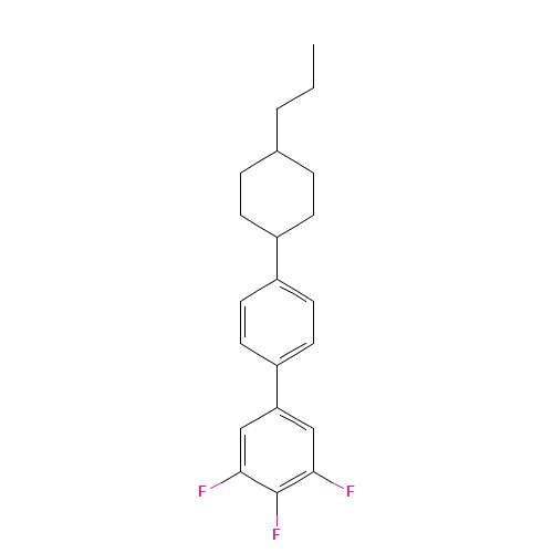 1,2,3-trifluoro-5-[4-(4-propylcyclohexyl)phenyl]benzene (CAS: 132123-39-8) - Chemical Structure and Molecular Formula 
